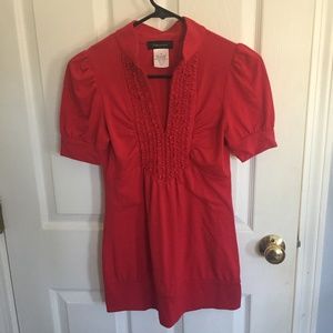 Fleurish Red V-Neck Blouse
